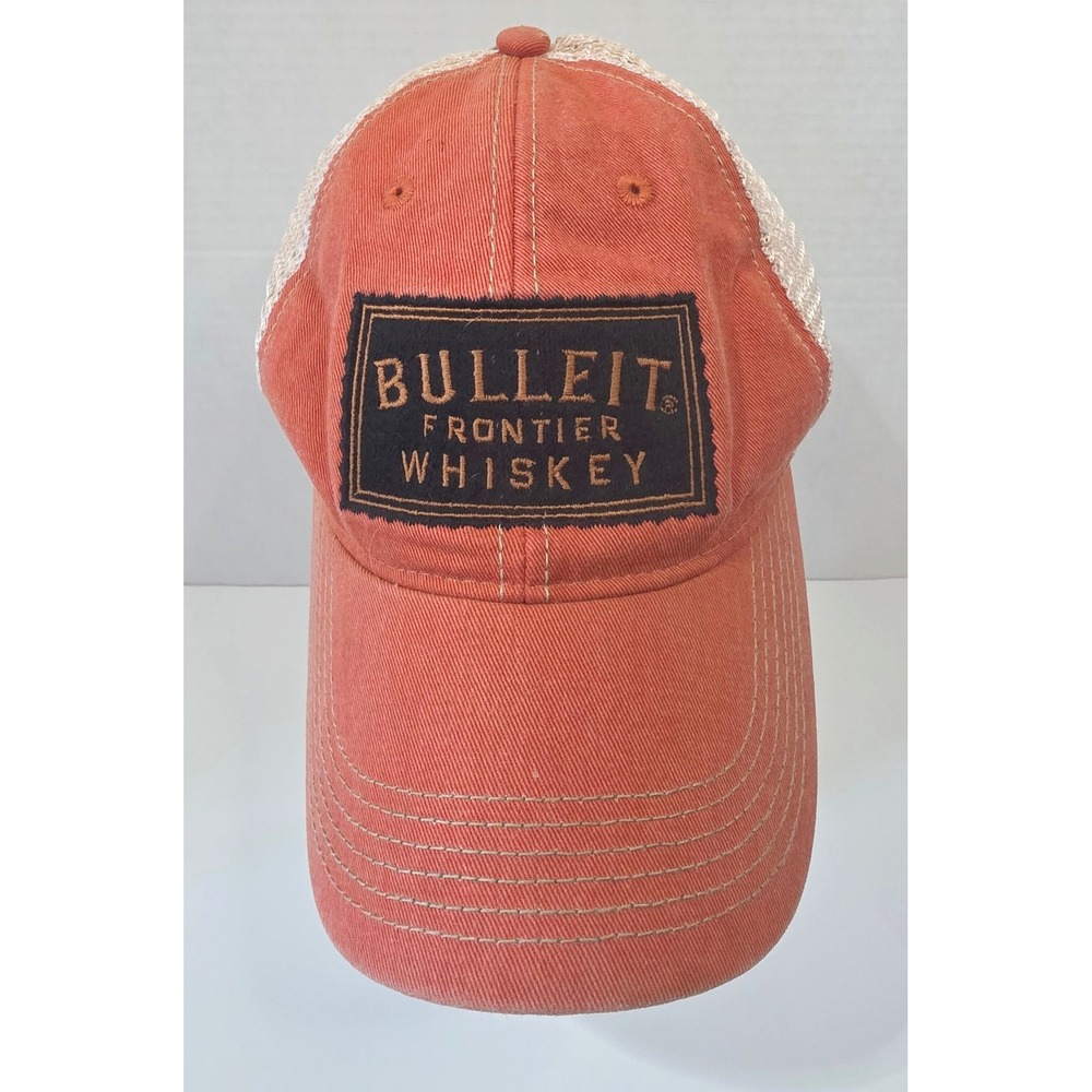 Legacy Bulleit Frontier Whiskey Trucker Hat Orange Tan Mesh Snapback Cap